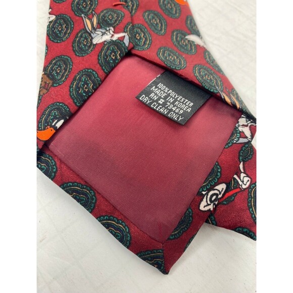 Vintage Looney Tunes Mania Men’s Necktie Paisley Print 1994 ￼Taz Bugs Bunny Ect - Picture 4 of 10